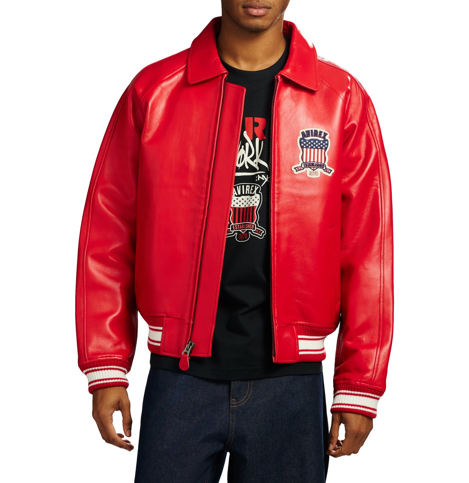 Men’s Icon SALVAGE RED Leather Bomber Jacket  American Flight Aviator Varsity Jacket Vintage Style Real Leather Jacket (5)