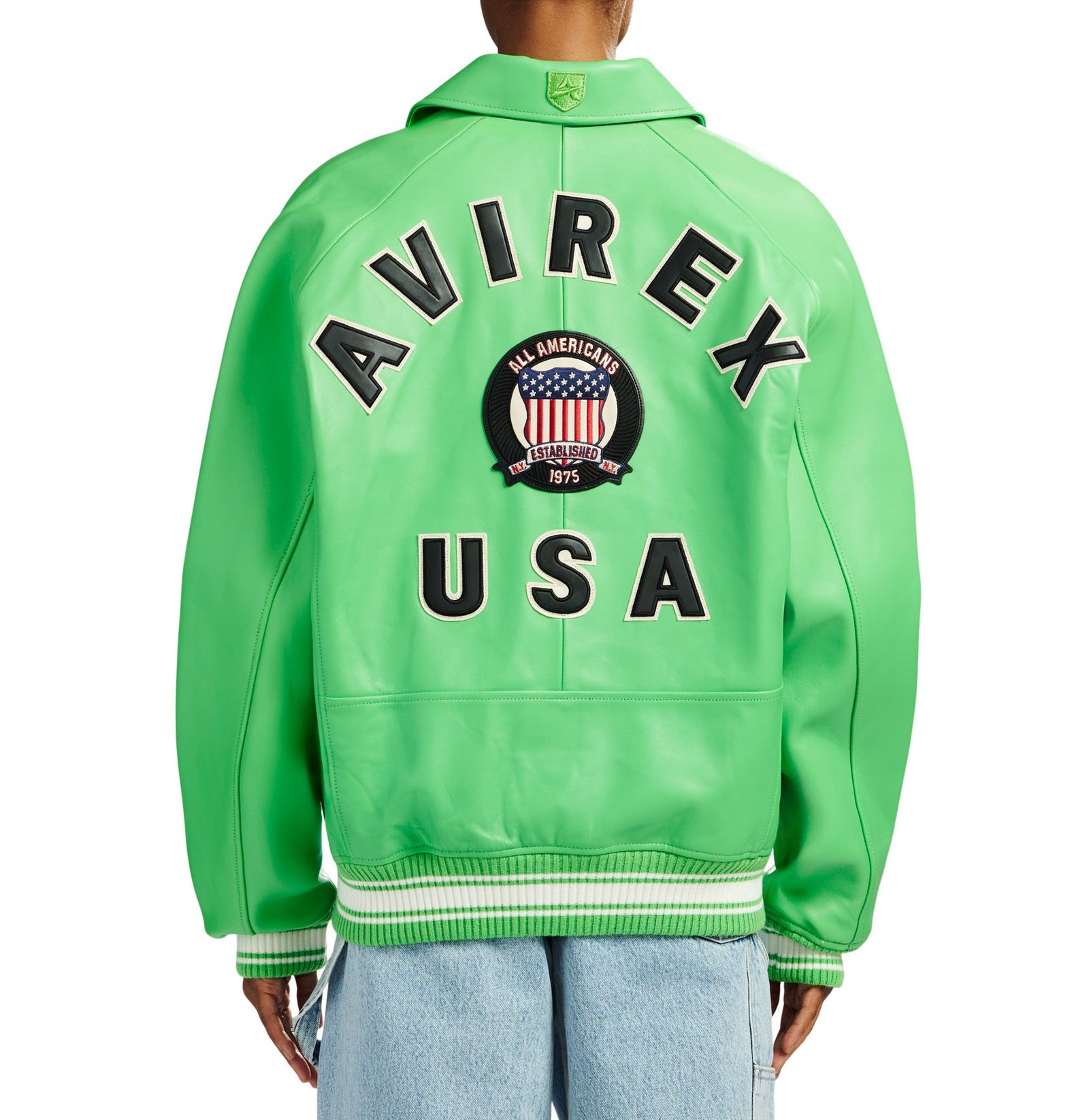 Men's Leather icon LIME GREEN Bomber Jacket (3)