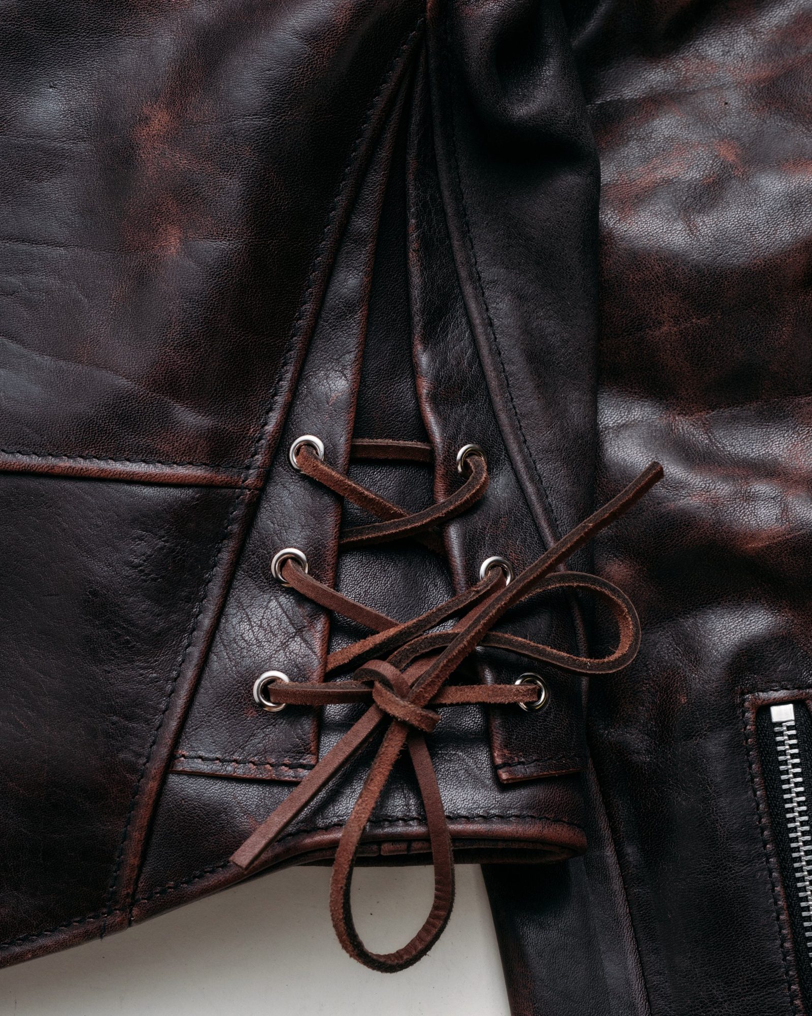Men’s Vintage Distressed Black Leather Perfecto Biker Jacket (6)