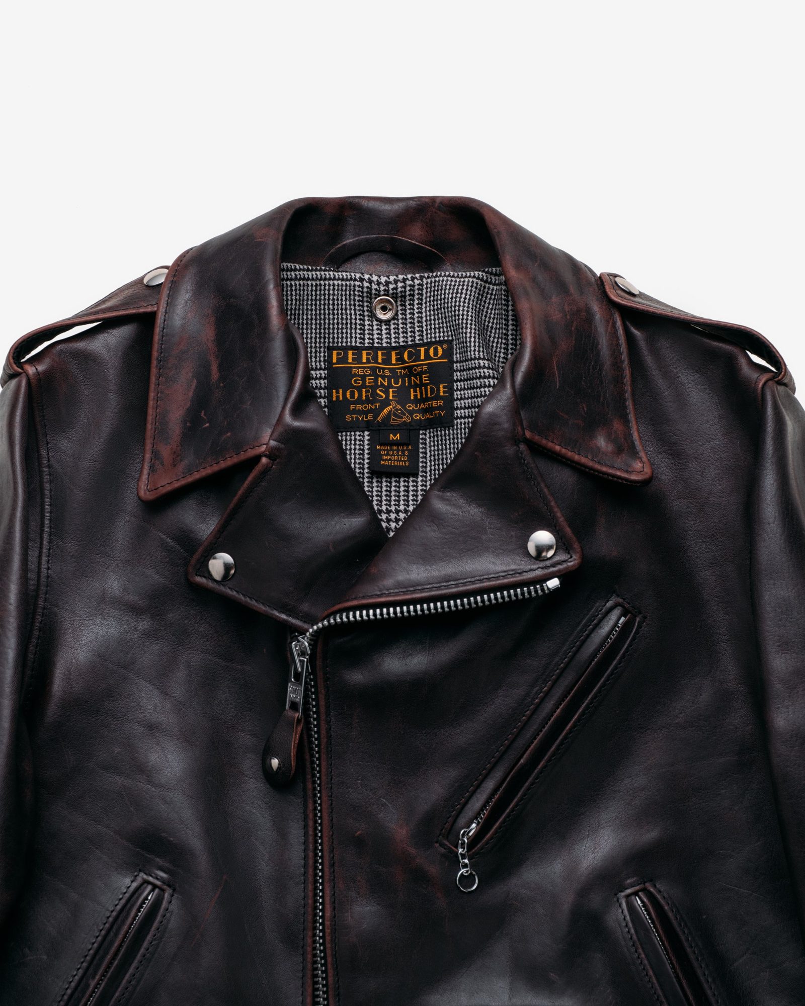 Men’s Vintage Distressed Black Leather Perfecto Biker Jacket (4)