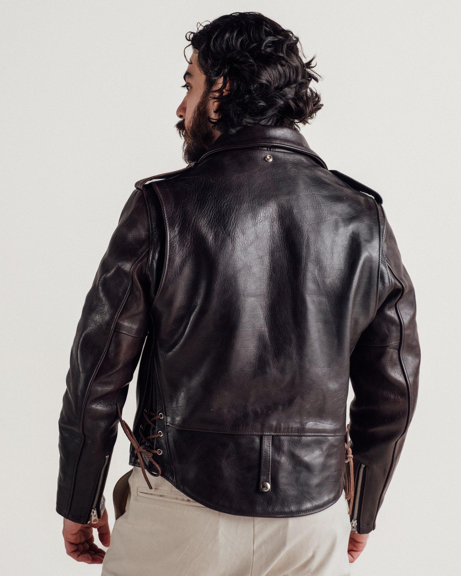 Men’s Vintage Distressed Black Leather Perfecto Biker Jacket (7)