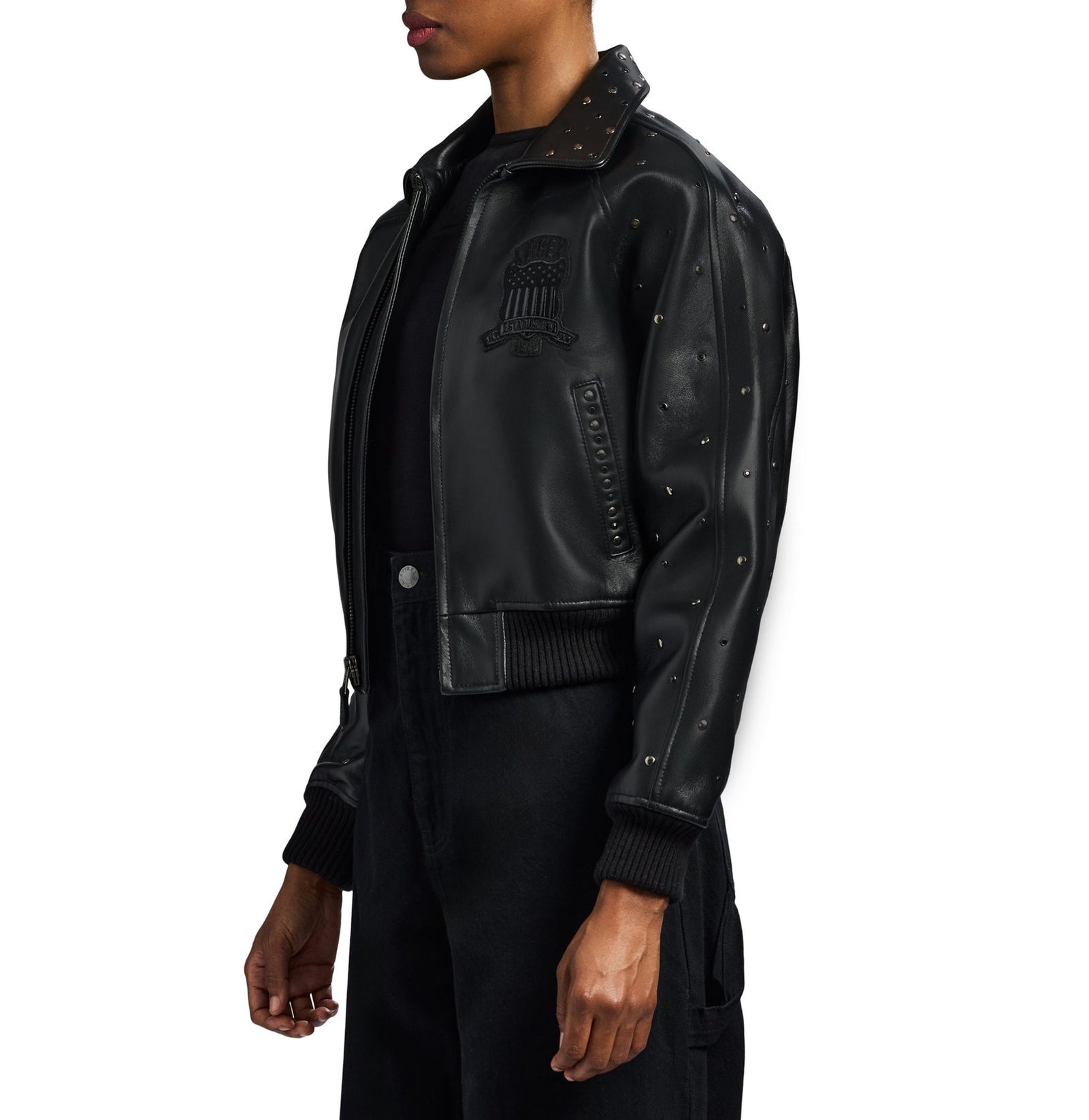 Women's CROPPED STUDDED icon jacket (4)