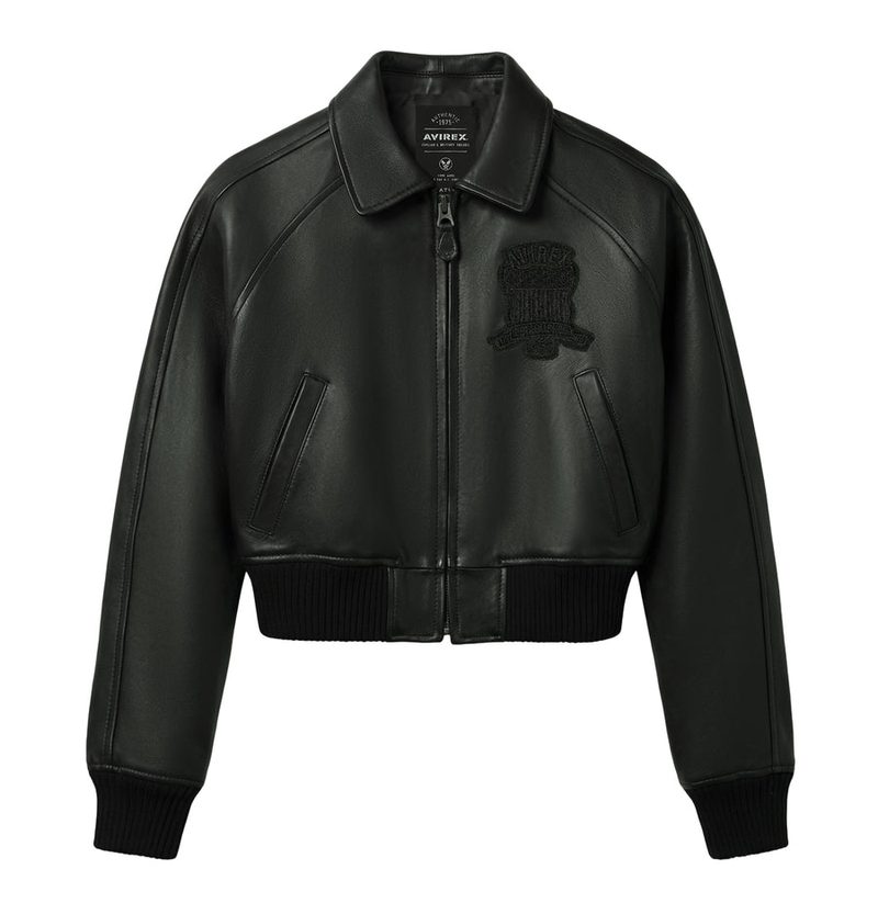 Women's Avirex TRIPLE BLACK CROPPED jacket (8)