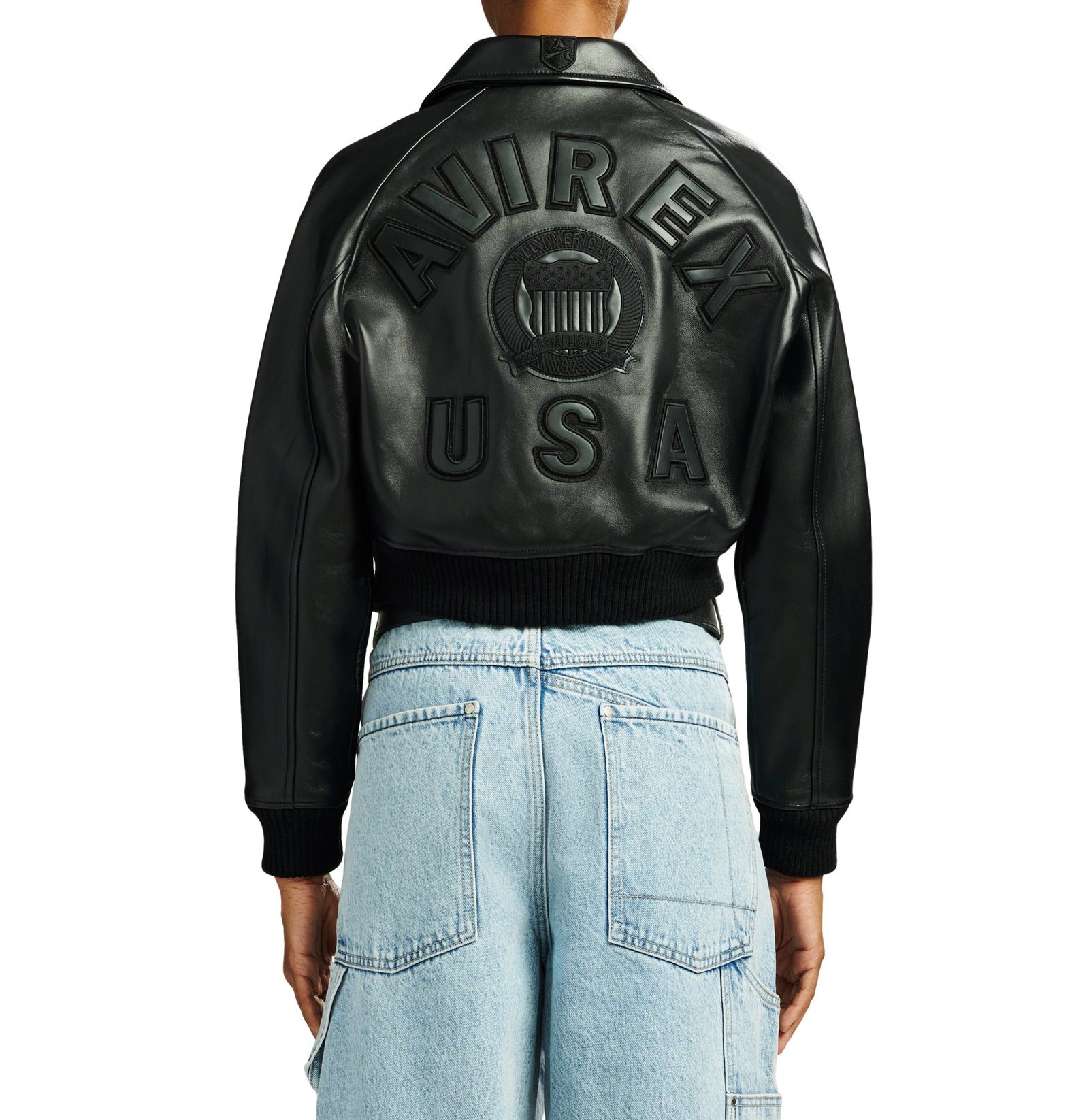 Women's Avirex TRIPLE BLACK CROPPED jacket (4)