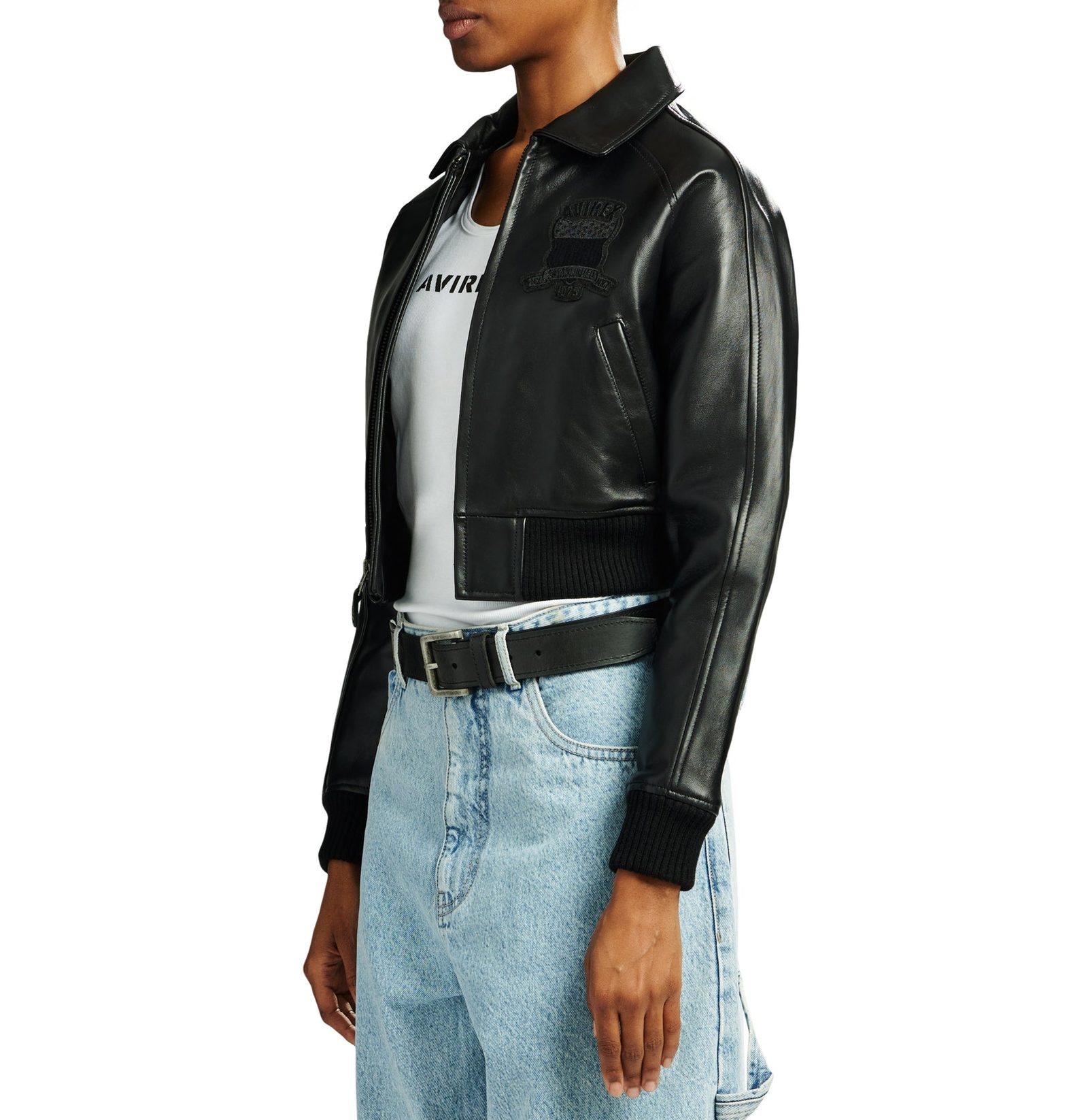 Women's Avirex TRIPLE BLACK CROPPED jacket (5)