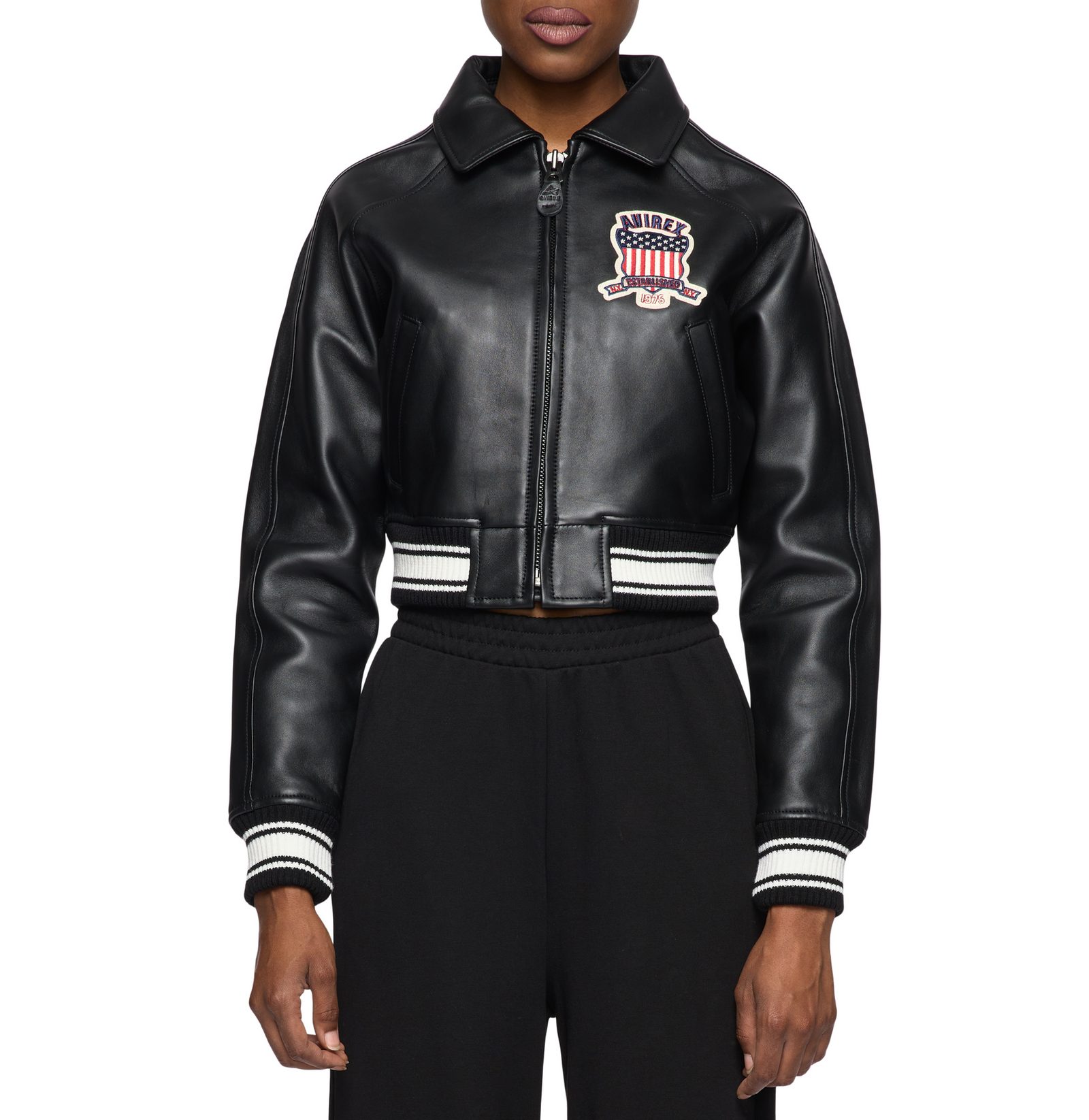 Women's Avirex JET BLACK icon Jacket (6)