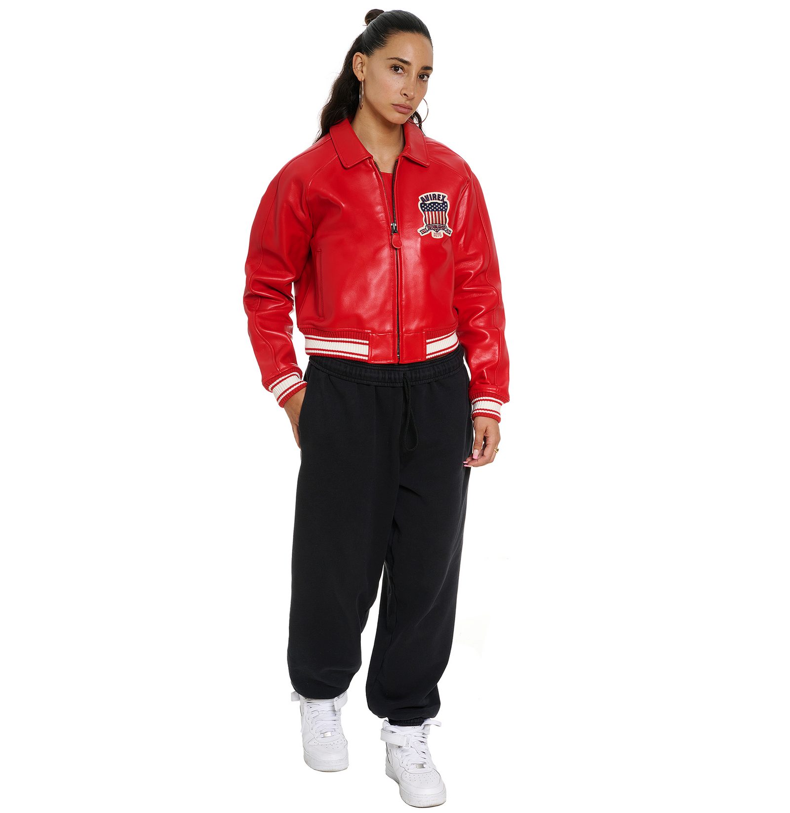 Women's Avirex SALVAGE RED icon jacket (2)