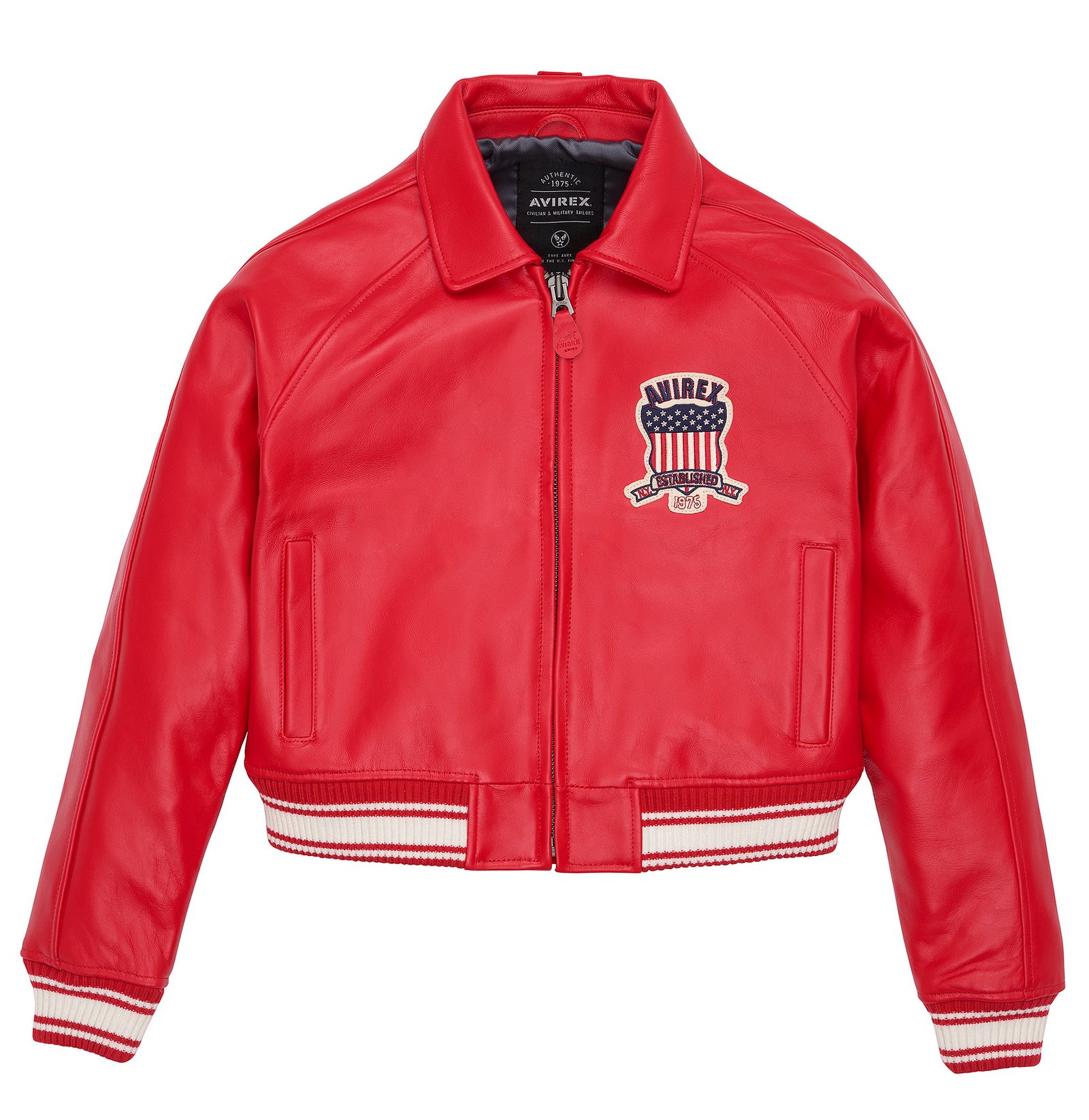 Women's Avirex SALVAGE RED icon jacket (8)