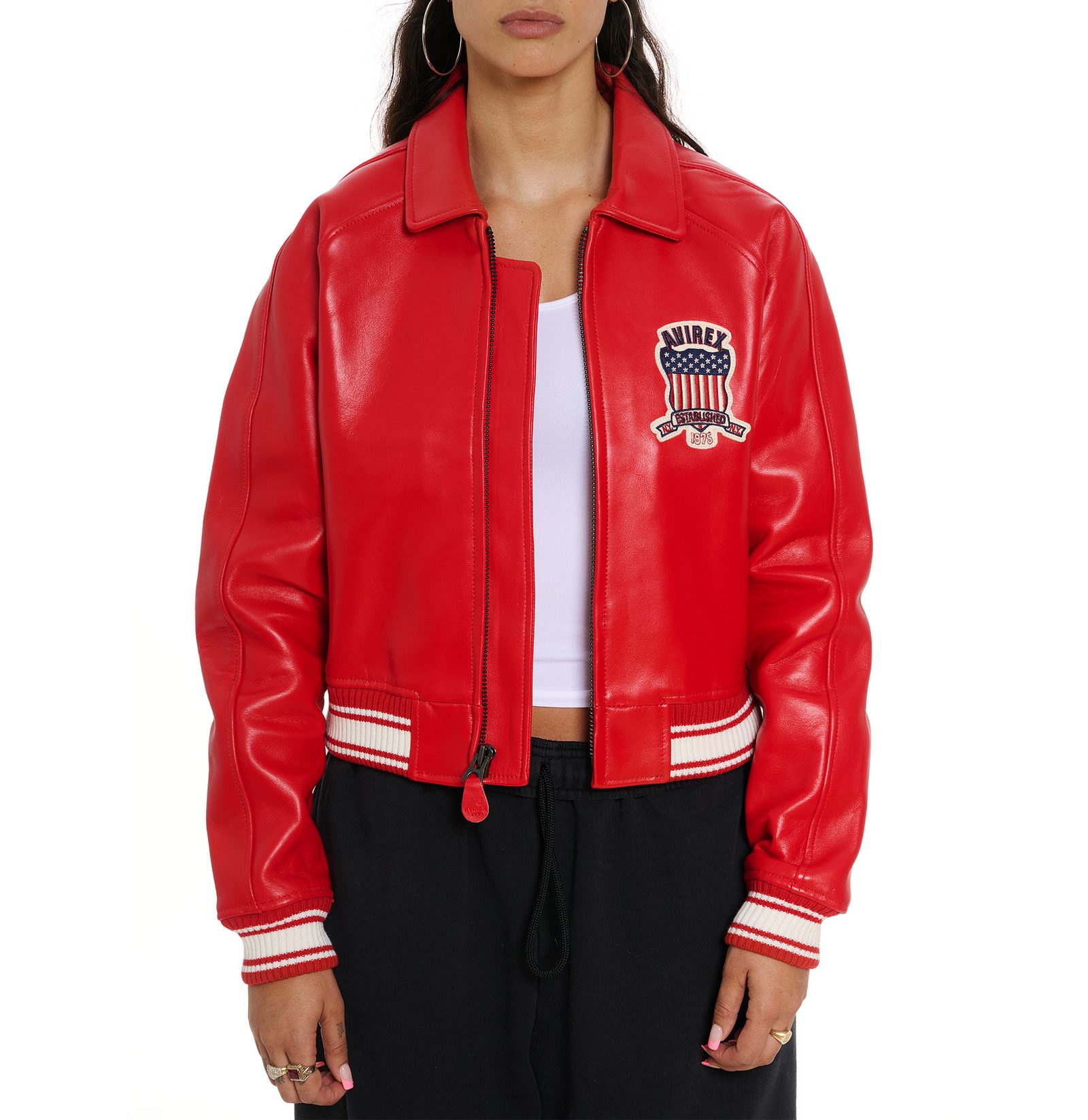 Women's Avirex SALVAGE RED icon jacket (6)